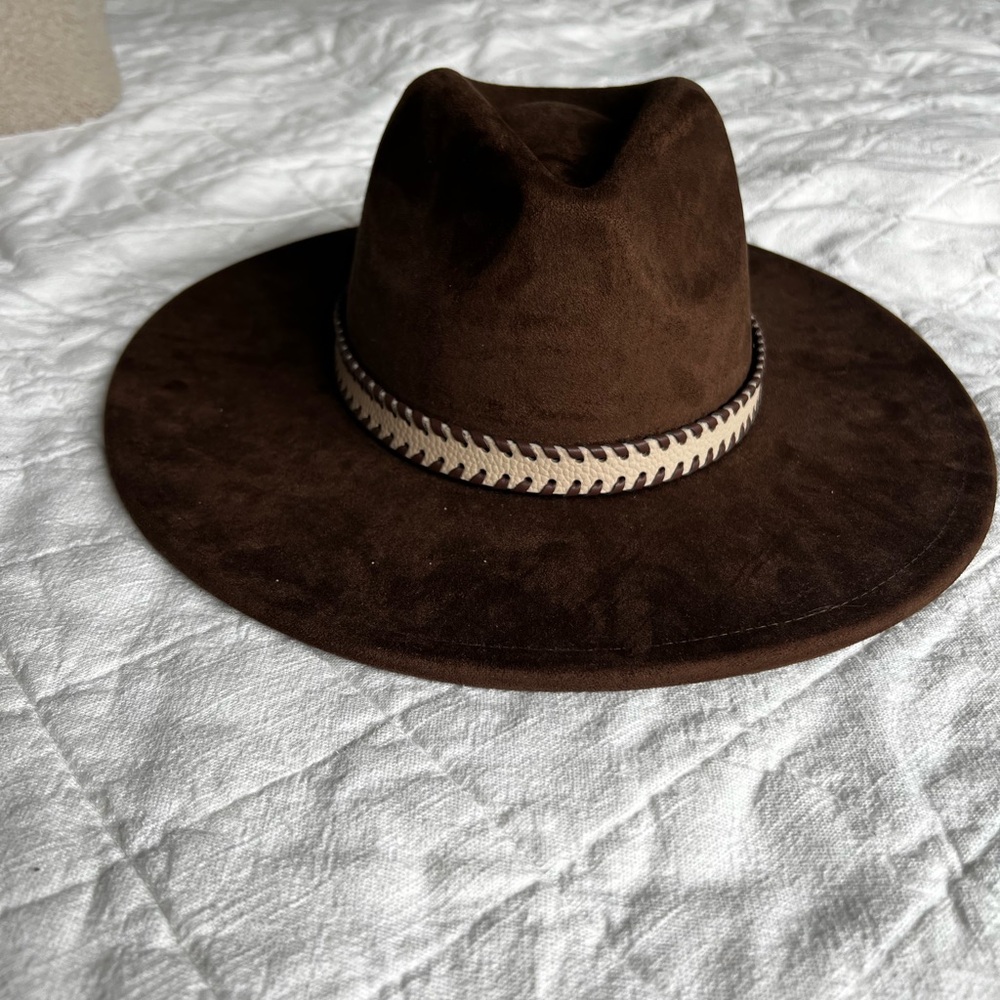 Chocolate Brown Fedora Hat with Braided Band